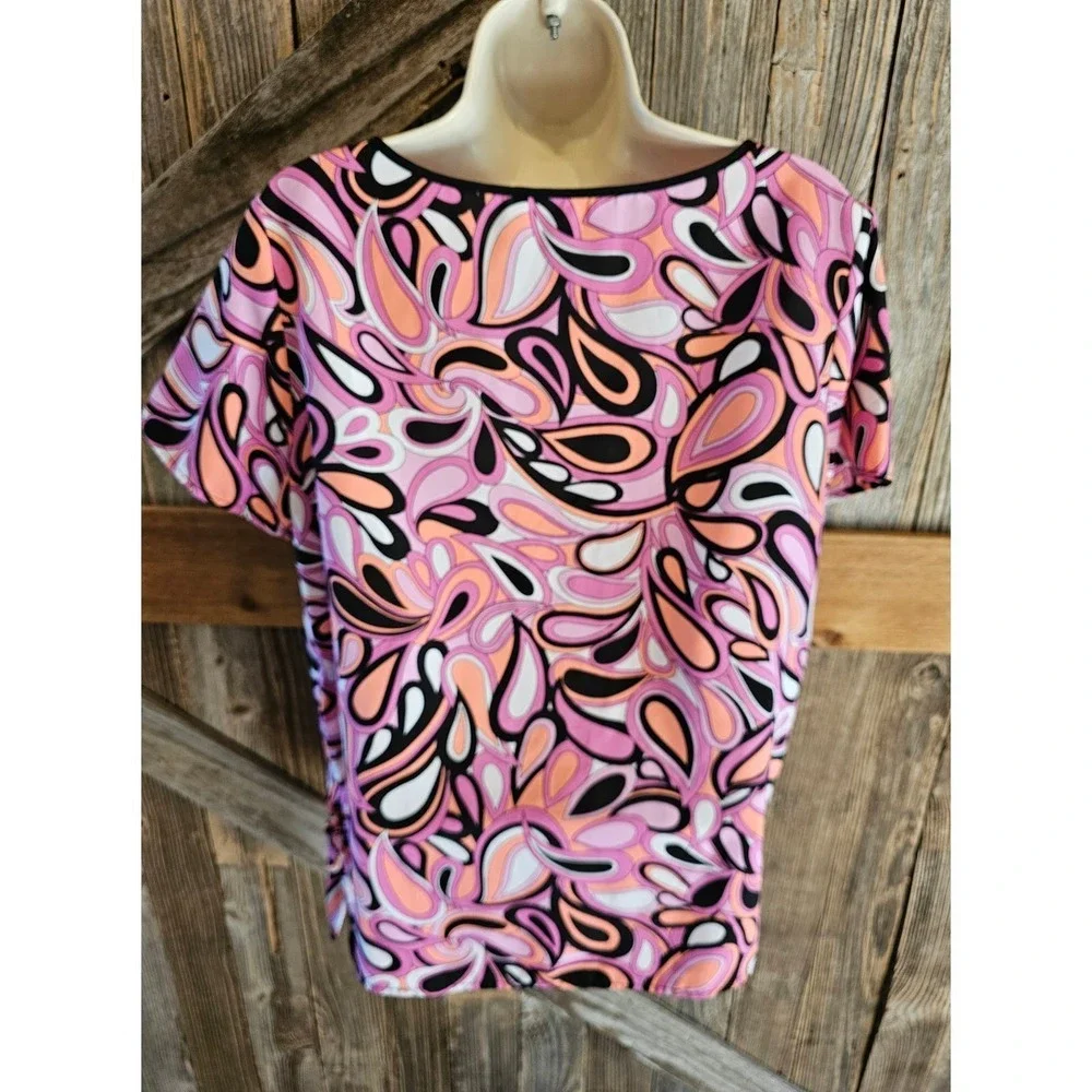 Michael kors side tie returns themed career casual colorful top M